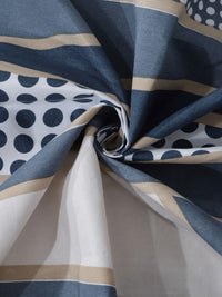 Myntra Elegant Homes Blue Abstract Polycotton 300 TC King Fine Bedsheet with 2 Pillow Covers-98 x 89 inches