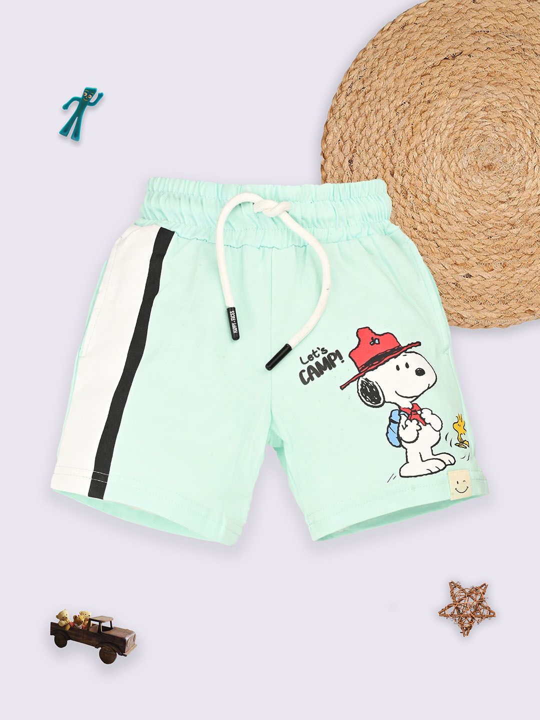 Happy Faces Boys Peanuts Printed Cotton Shorts
