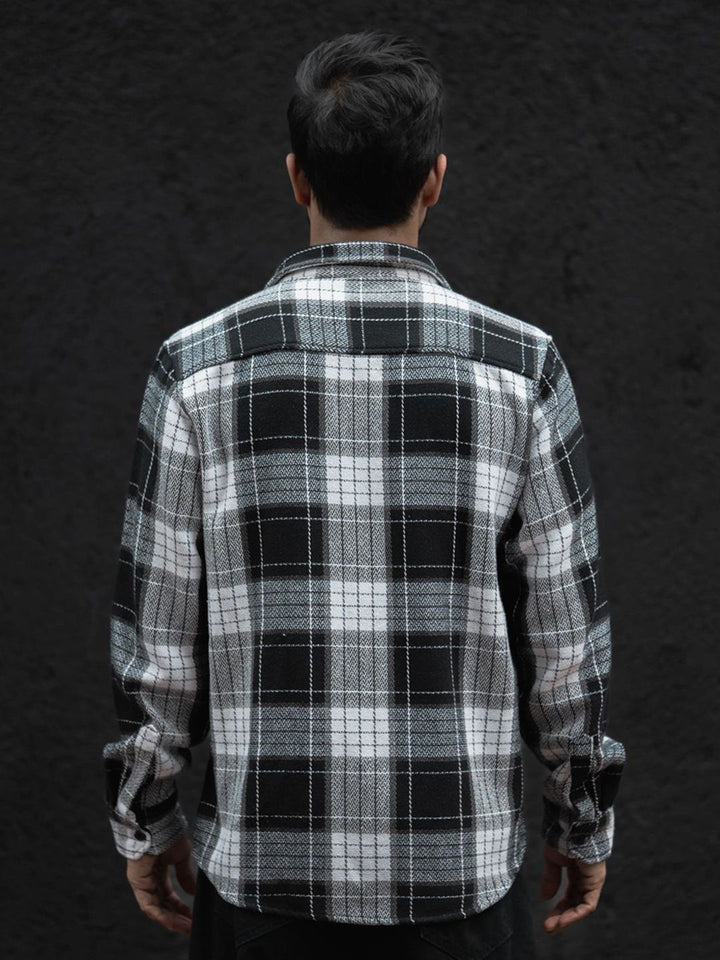 Powerlook Men Spread Collar Tartan Checked Casual Shirt
