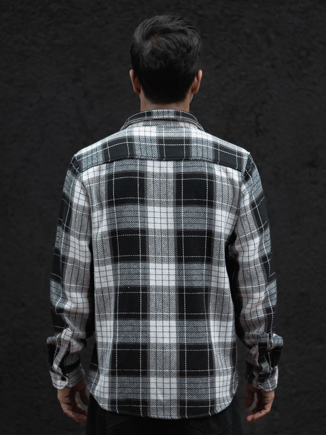 Powerlook Men Spread Collar Tartan Checked Casual Shirt