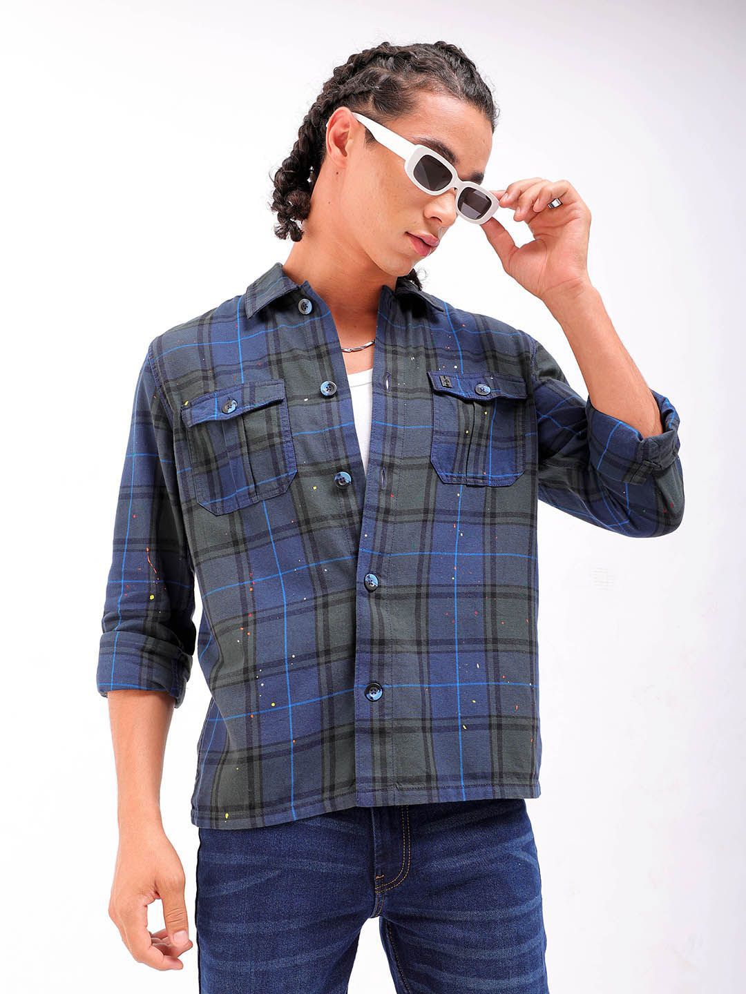 The Indian Garage Co Men Checked Casual Shirt