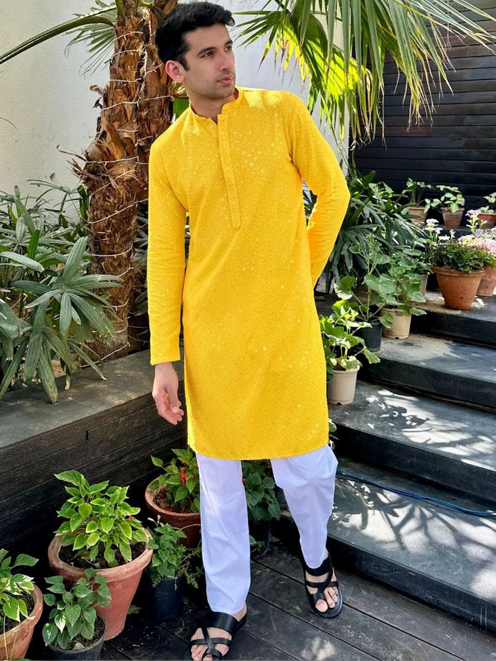 Kurta Sulam Lelaki Chikankari