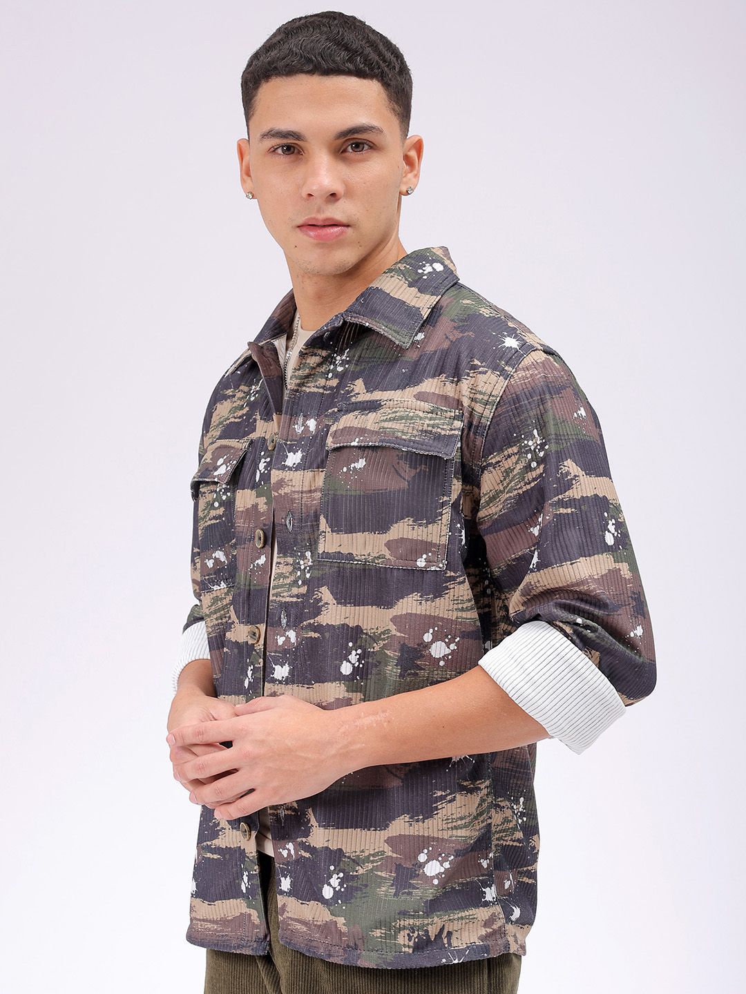 The Indian Garage Co Men Cutaway Collar Abstract Printed Casual Shirt