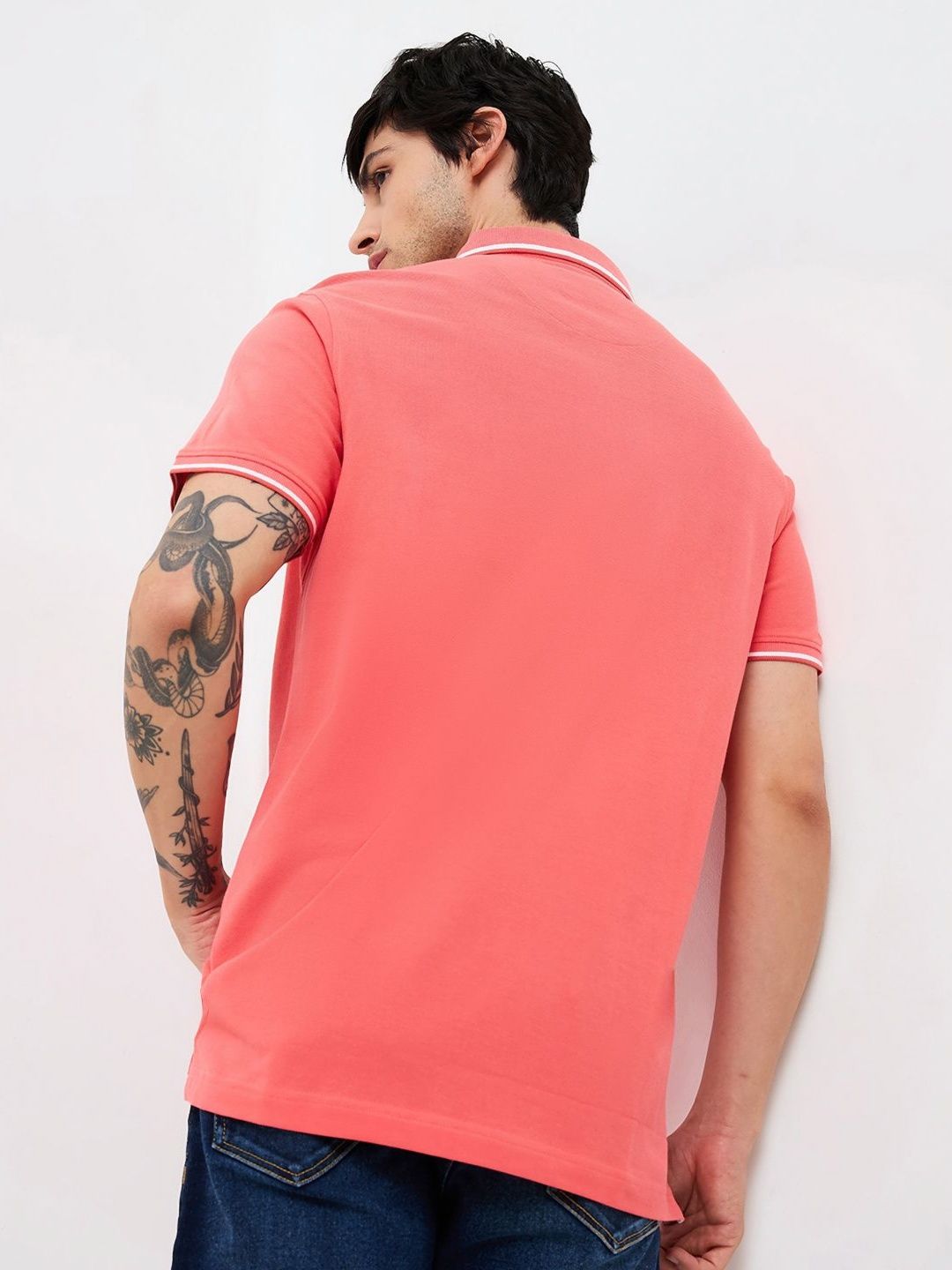 SPYKAR Men Solid Polo Collar Cotton Slim Fit T-shirt