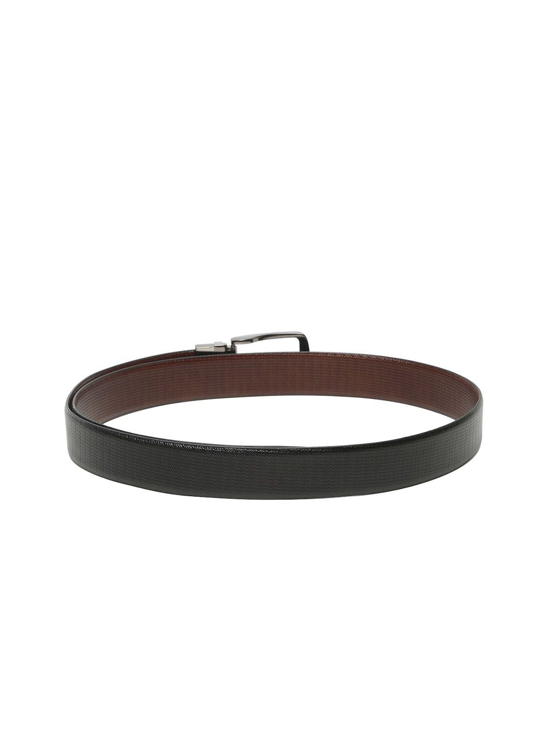 Teakwood Leathers Men Textured Leather Reversible Formal Belt