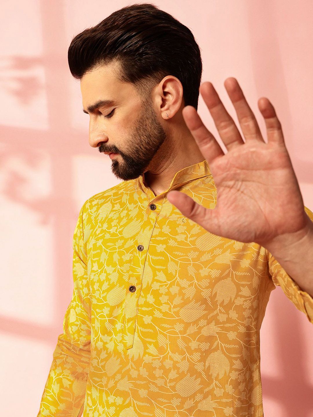 Anouk Men Floral Printed Regular Kurta with Pyjamas