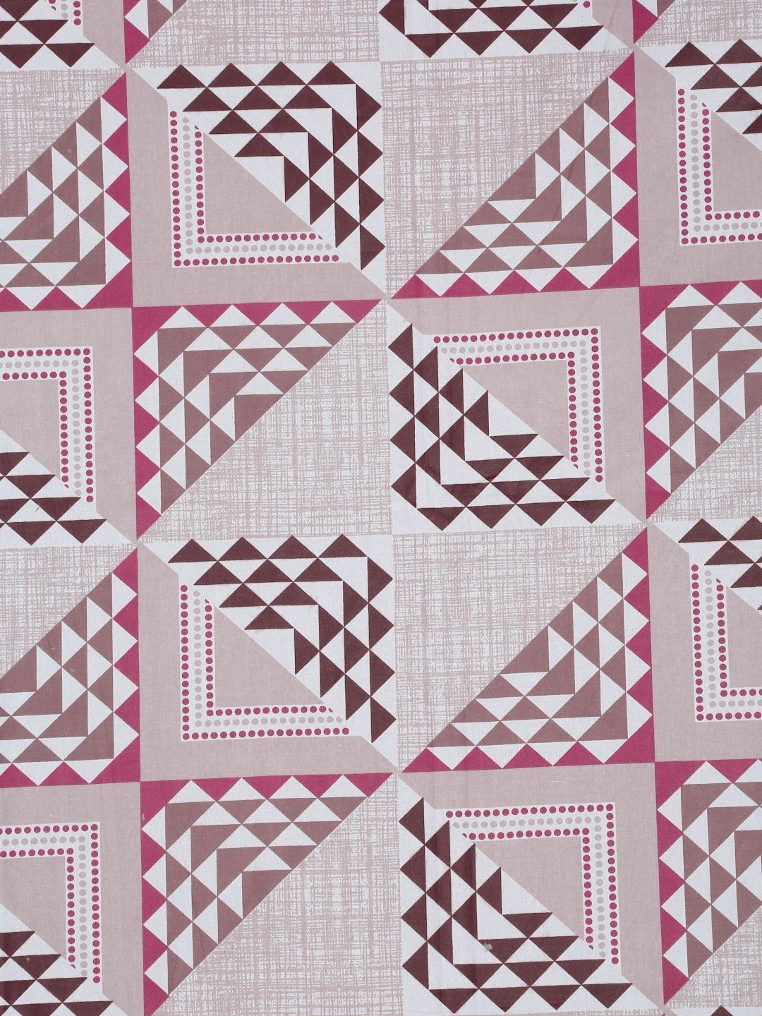 Myntra Elegant Homes Kapas Geometri Merah Jambu Dipasang 400 TC Set Cadar King 2.5m x 2.25m