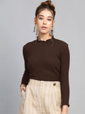 SASSAFRAS Women High Neck Long Sleeve Top