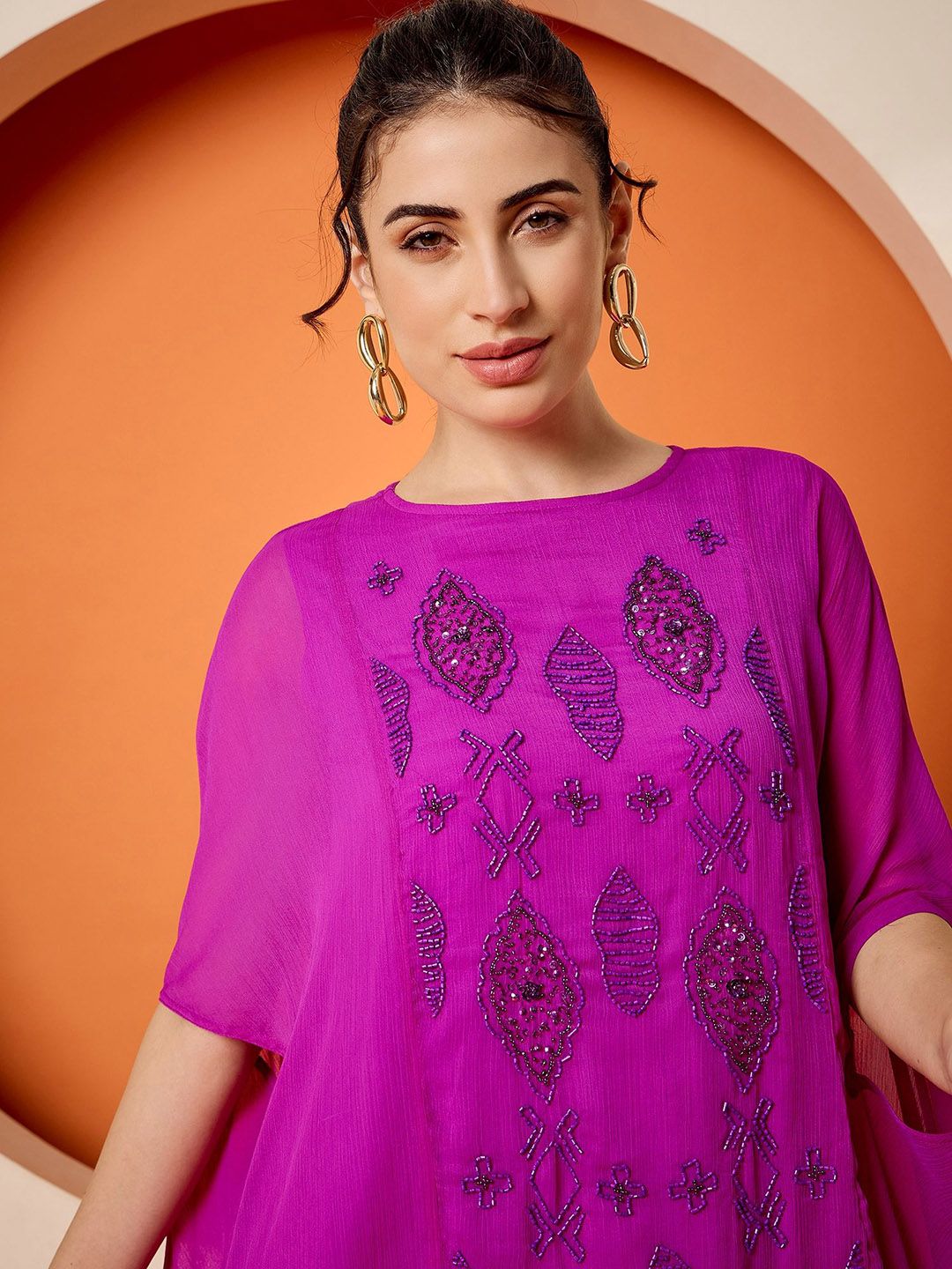 Antheaa Embellished Top With Trousers