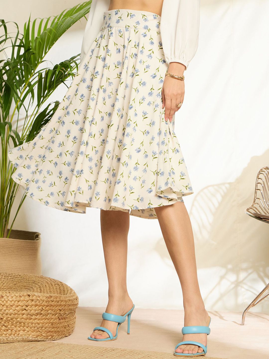 Berrylush Printed A-Line Knee Length Skirt