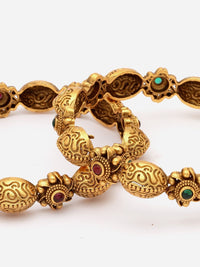 Set PANASH 2 24 CT Bersalut Emas Gelang Boleh Laras Bertampal Batu AD