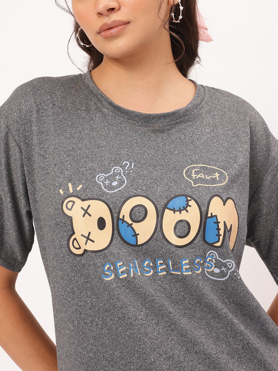 DressBerry Cuddly Crew Printed Relaxed Fit Tee