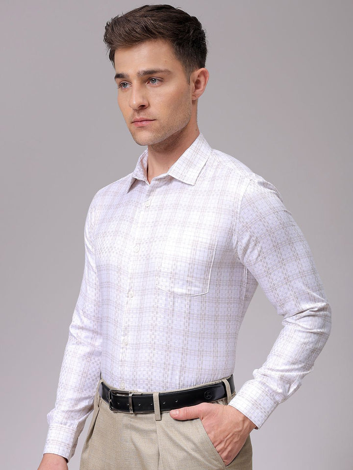 The Indian Garage Co. X Luxe Men Slim Fit Multi Stripes Opaque Striped Formal Shirt