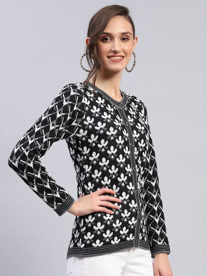 Monte Carlo Women Floral Woolen Cardigan