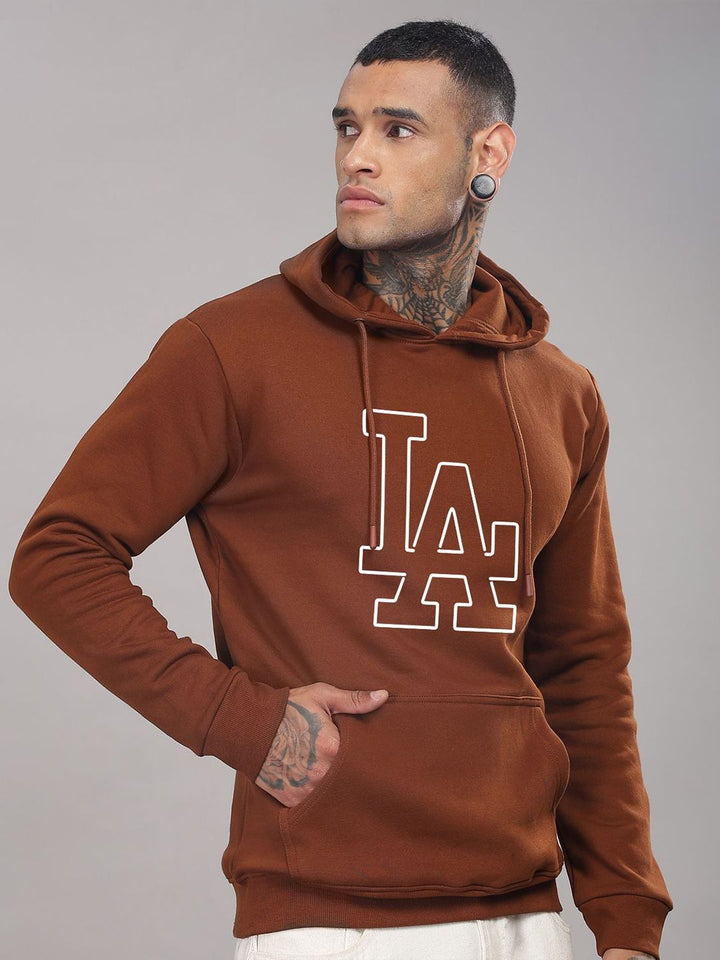 ADRO Men Graphic Printed Hood Cotton Pullover Sweatshirt