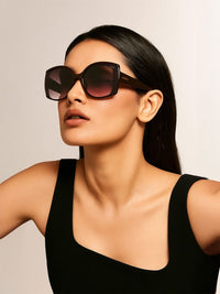 Idee Wanita Cermin mata hitam bujur dengan lensa lensa yang dilindungi UV3035c3sg
