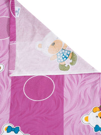 KLOTTHE Purple Conversational Cotton 400 TC King Superfine Bedsheet with 2 Pillow Covers