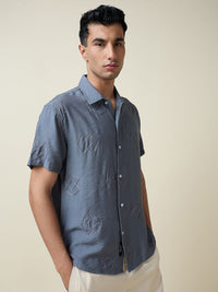 Thomas Scott Men Embroidered Regular Fit Casual Shirt