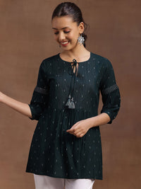 Libas Geometric Woven Design Dobby Pleated Kurti