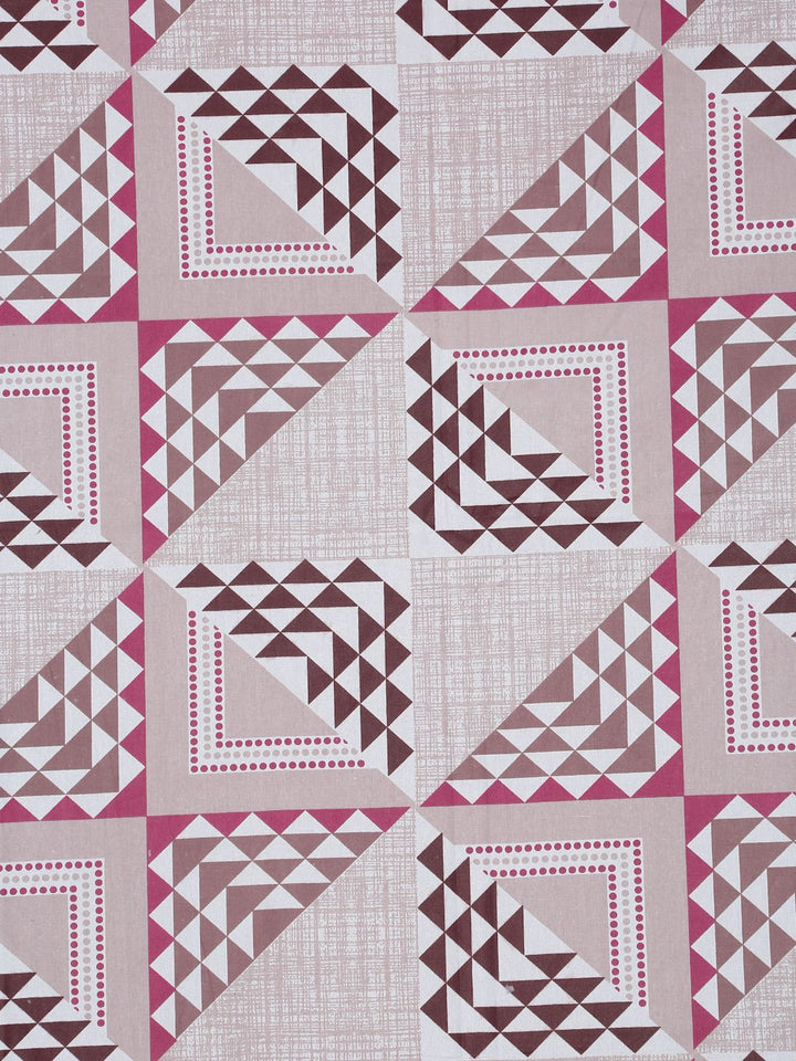 Myntra Elegant Homes Pink Geometric Pure Cotton 400 TC Set Cadar King Double-2.5mX2.25m