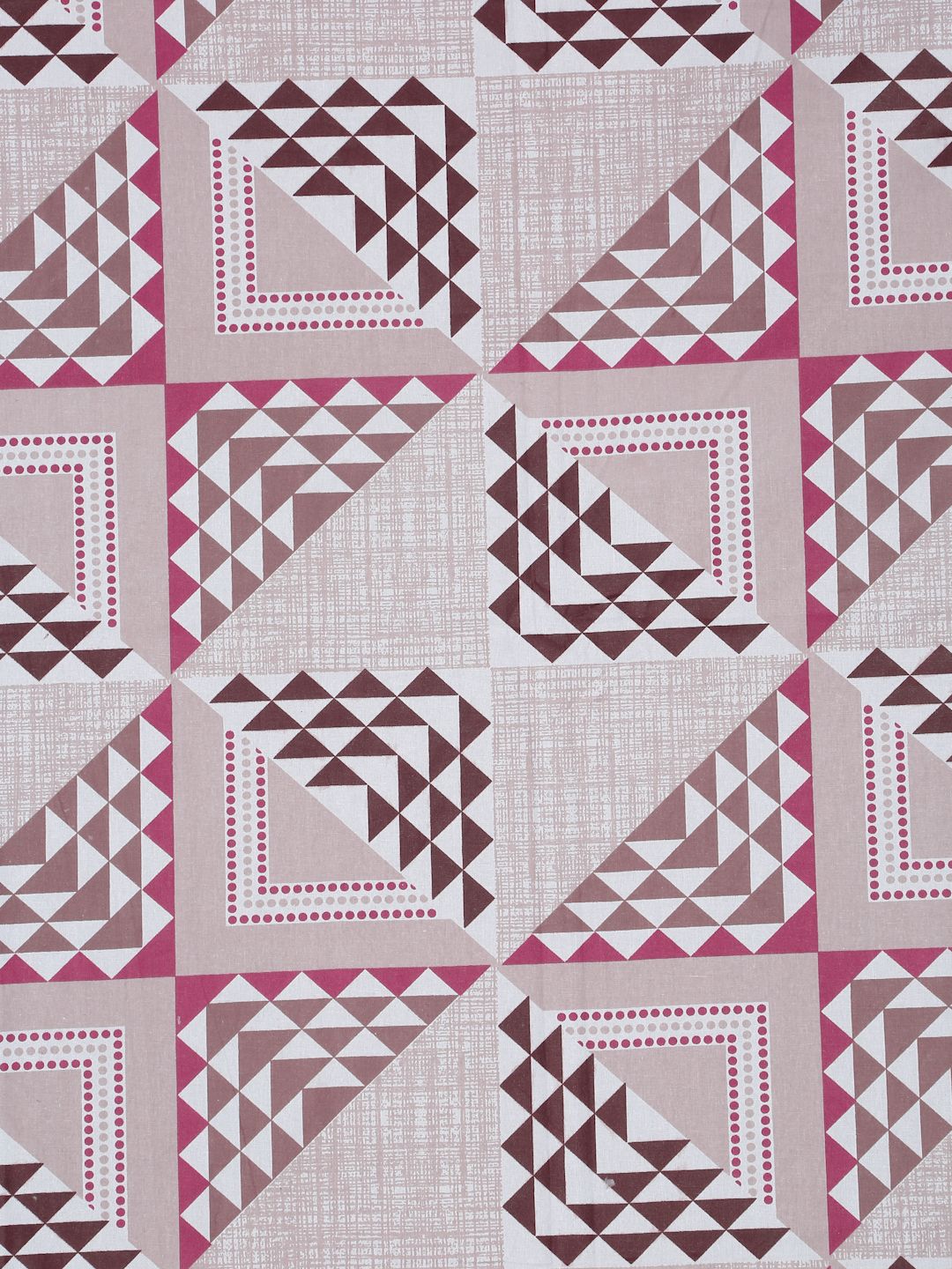 Myntra Elegant Homes Pink Geometric Pure Cotton 400 TC Set Cadar King Double-2.5mX2.25m