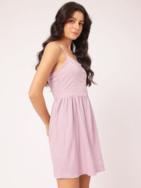 DressBerry Tender Touch Strappy Smocked Textured A-line Dress
