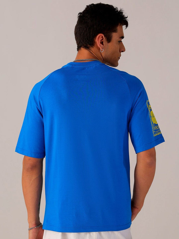 The Indian Garage Co Men Graphic Printed Round Neck Cotton Relaxed Fit T-shirt