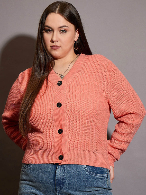 SASSAFRAS Curve Women Solid Front Button Cardigan