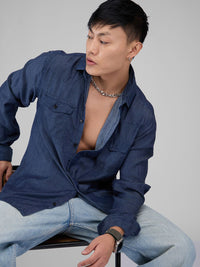 VASTRADO Men Classic Spread Collar Solid Cotton Slim Fit Casual Shirt