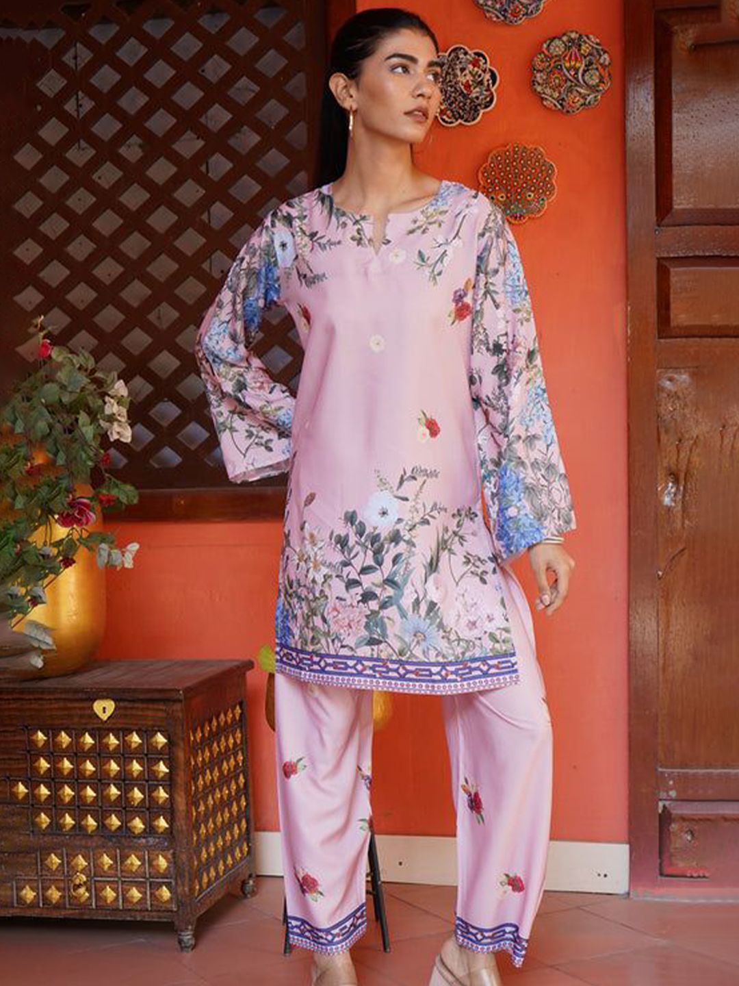 HOUSE OF KARI Floral Printed Tunic & Trouser