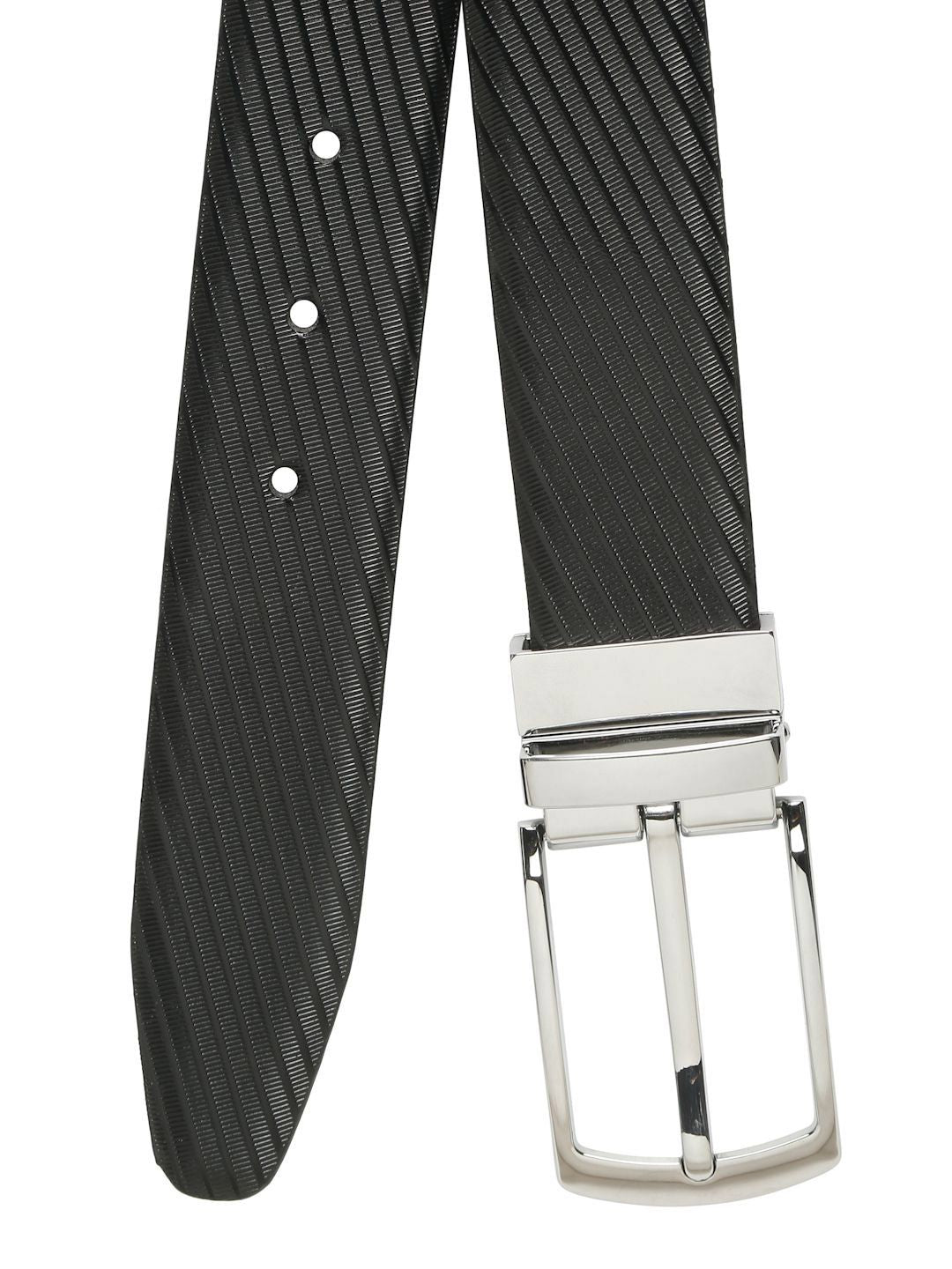 Teakwood Leathers Men Textured Leather Reversible Formal Belt