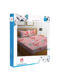 Myntra Elegant Homes Pink & Blue Floral Printed 300 TC King Bedsheet Set 2.50 m x 2.20 m