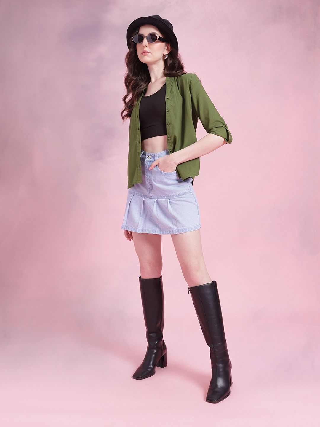 DressBerry Band Collar Shirt