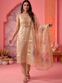 Mamicha Women Floral Embroidered Regular Thread Work Kurta with Trousers & With Dupatta