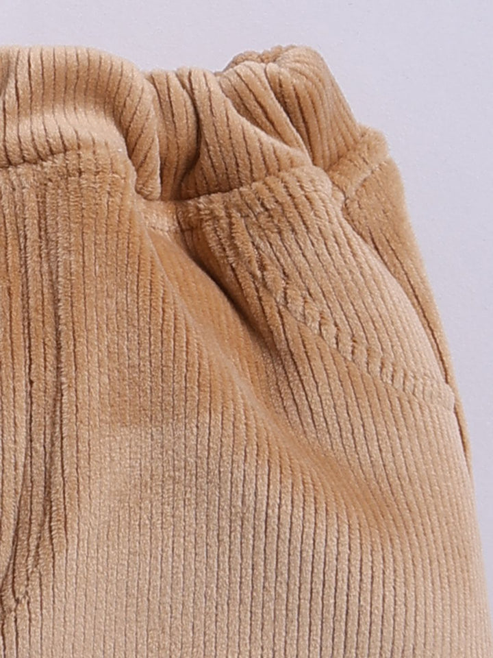 Moms Love Infant Boys Ribbed Velvet-Finish Pure Cotton Sweatshirt With Joggers