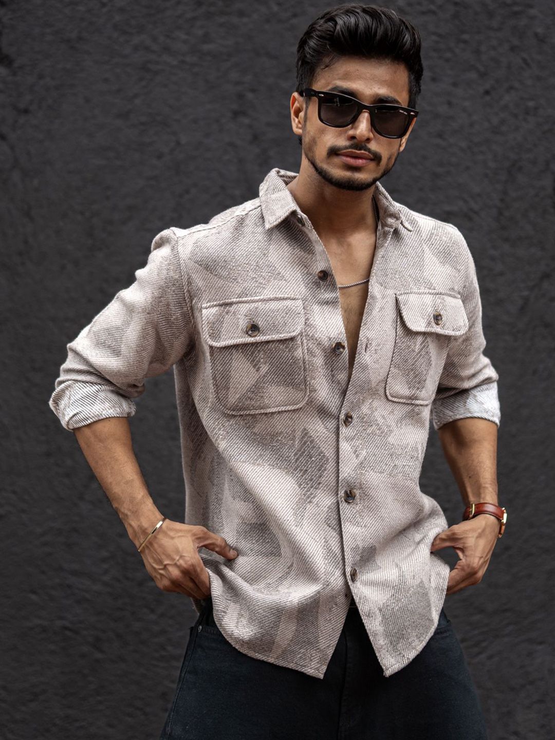 Powerlook Men Opaque Printed Casual Shirt