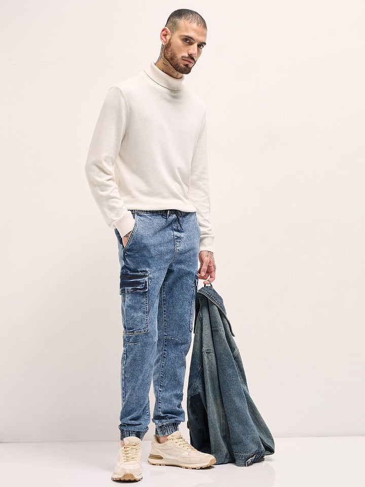 THE BEAR HOUSE Men Cotton Slim Fit Light Fade Stretchable Jeans