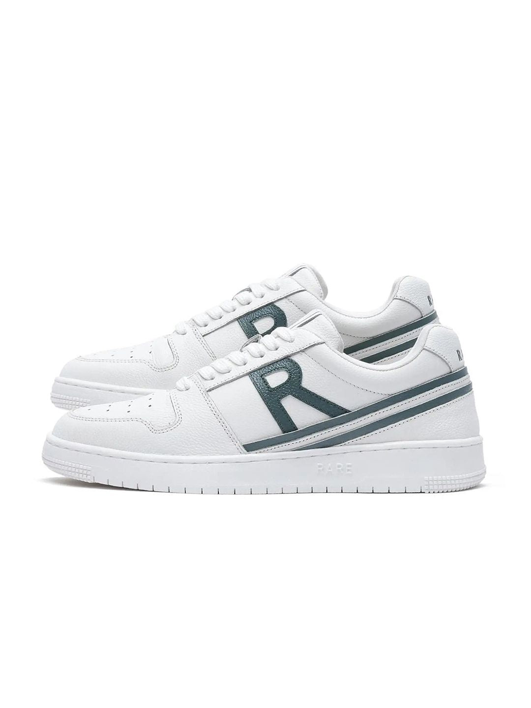 RARE RABBIT Men Adonis White Printed Leather Sneakers