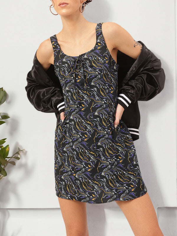DressBerry Indie Fusion Printed Sleeveless Dress