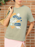 DressBerry Melancholic Chic Typo Print Relaxed Tee