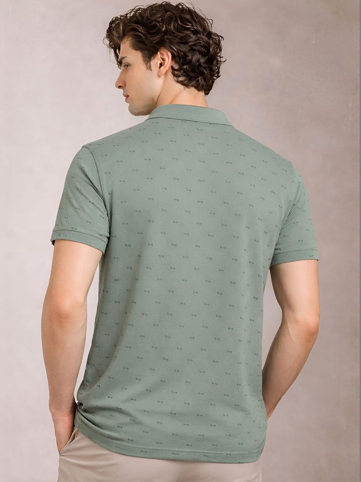 ADRO Men Printed Polo Collar T-shirt