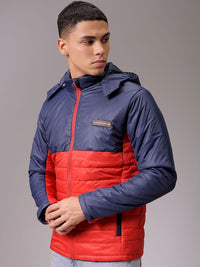 The Indian Garage Co Men Colourblocked Detachable Hood Padded Jacket