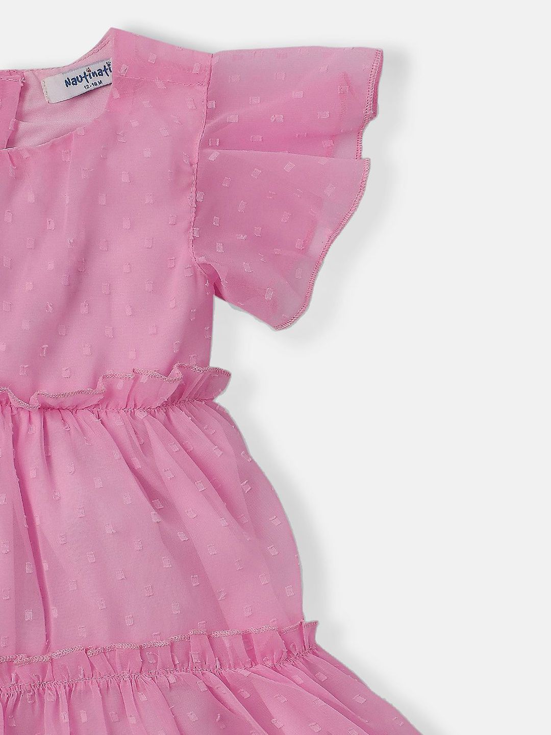 Nauti Nati Flutter Sleeve Ruffled Chiffon A-Line Dress