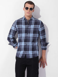 The Indian Garage Co Checked Cotton Slim Fit Casual Shirt