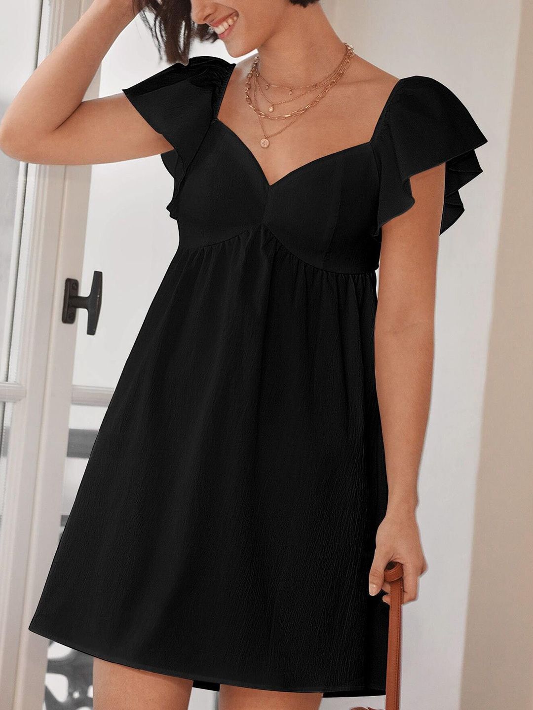 DressBerry Women V-Neck A-Line Above Knee Dress
