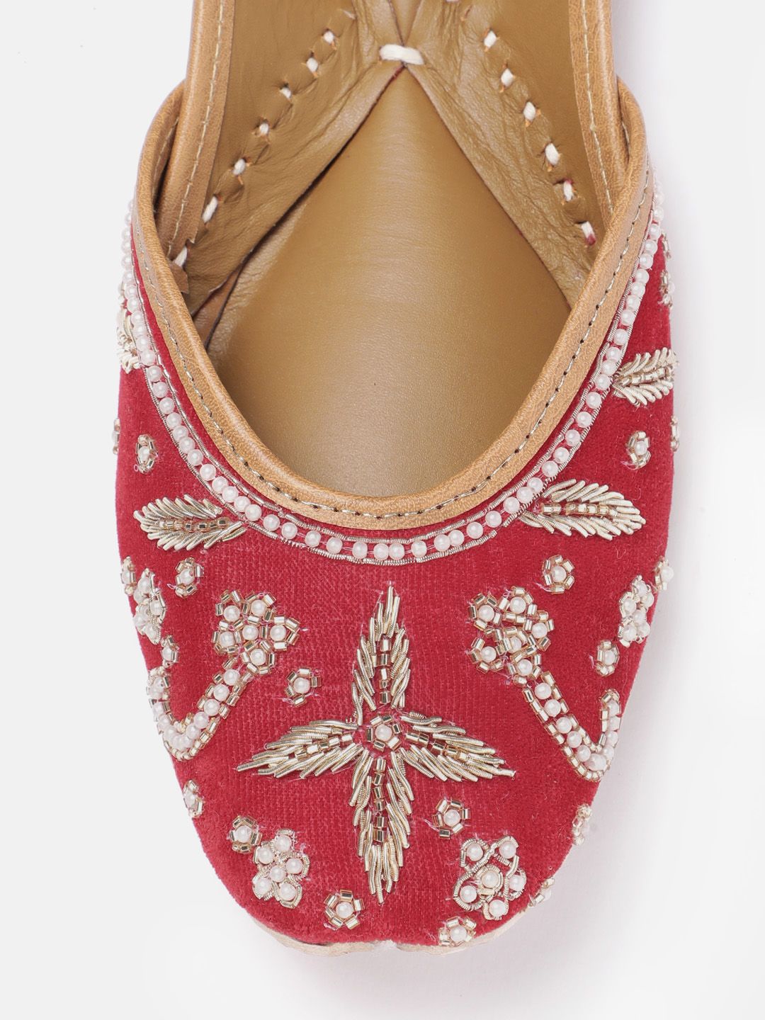 House of Pataudi Floral Embellished Mojaris