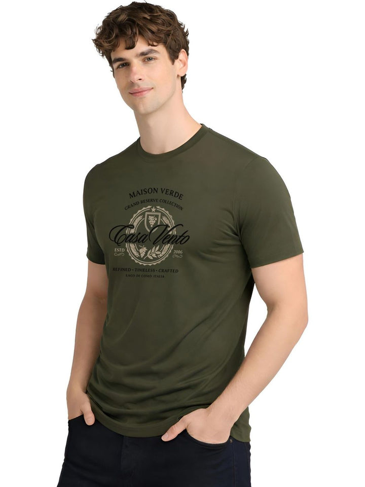 ADRO Men Brand Logo Printed T-shirt