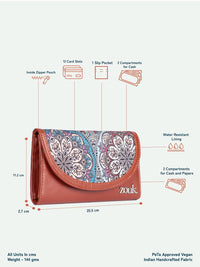 Zouk Wanita Multicolor Mandala Print Kyra Flap Wallet