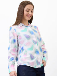 SPYKAR Women Spread Collar Abstract Printed Casual Shirt