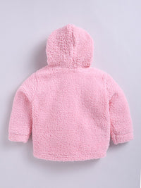 Moms Love Infant Girls Sherpa Finish Pure Cotton Hooded Tailored Jacket